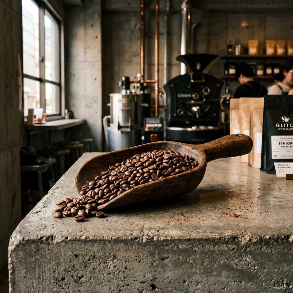 Freshly roasted coffee beans